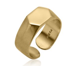 "City of Gold" Sculptural Gold Signet Ring