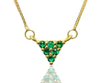Triangle C.Z Emerald Pendant